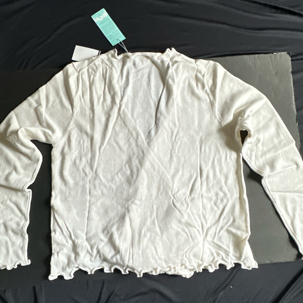 WoolOvers Optic White Wrap Cardigan Sweater Made from a Cotton/Silk Blend - Picture 7 of 16